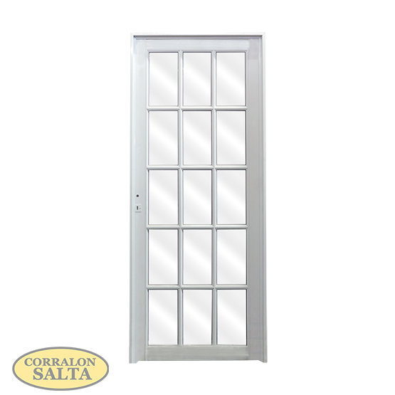 Puerta Aluminio 1/4 Vidrio Repartido 80x200